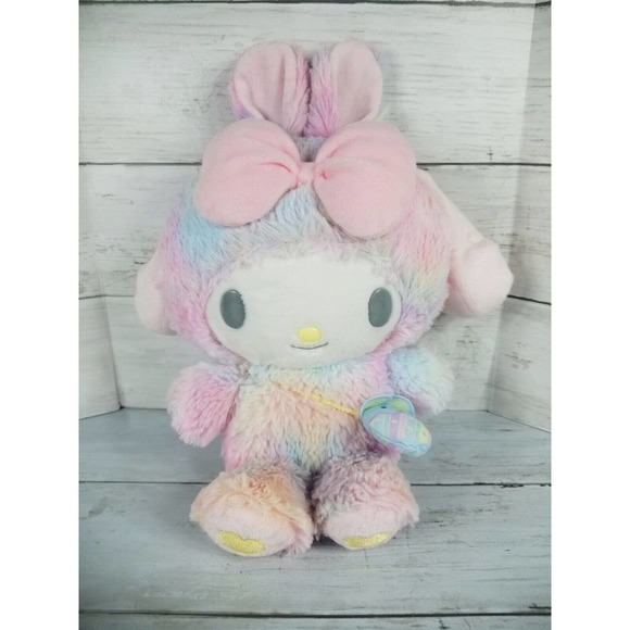 Sanrio My Melody Pastel Rainbow Easter Bunny Plushie